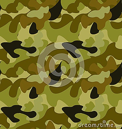 Seamless Woodland Camo Pattern Vector Illustration