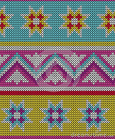 Seamless wool knitted pattern Vector Illustration