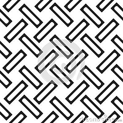 Seamless woven stripes lattice pattern. Modern stylish texture. Repeating abstract background with interlacing lines. Simple monoc Stock Photo