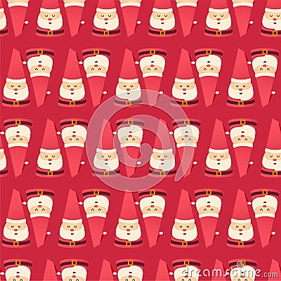 Seamless wrapping paper Christmas theme with Santa Claus pattern. Vector Illustration