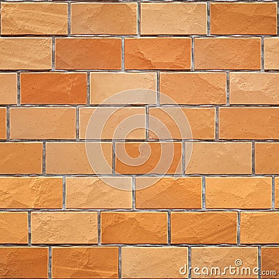 Seamless yellow-orange brick wall texture. 3d render Stock Photo