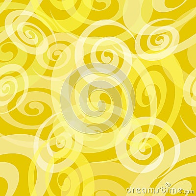 Seamless Yellow Spiral Pattern Vector Illustration