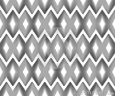 Seamless zigzag halftone Chevron stripe line pattern vector on black background, Halftone pattern for Fabric and textile printing Vector Illustration