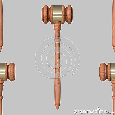 Seamlessly Tiling Background of wooden gavels Stock Photo