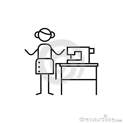 seamstress icon. Element of human hobbies icon for mobile concept and web apps. Thin line seamstress icon can be used for web and Stock Photo