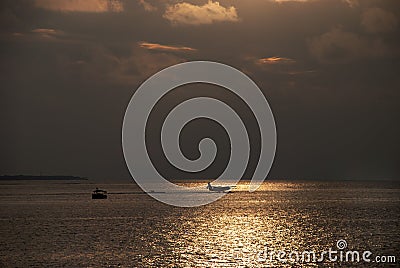 A seaplane ferrying holidaymakers around the Maldives Stock Photo