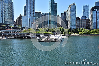 Seaplane port view from cruise ship Stock Photo