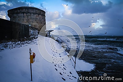 Seapoint Martello Tower. Dun Laoghaire. county Dublin. Ireland Editorial Stock Photo