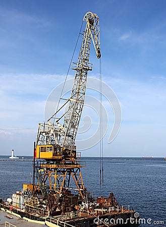 Seaport crane Stock Photo