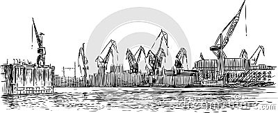 Seaport Vector Illustration