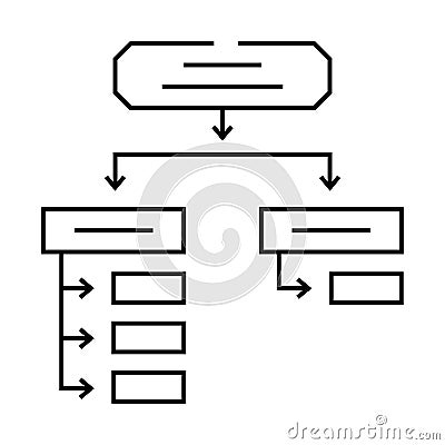 search algorithm line icon vector illustration Vector Illustration