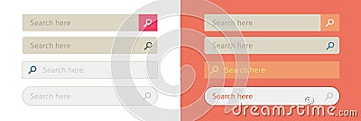 Search bar box field icon ui element for web site or mobile app software modern simple minimal graphic illustration set, user Vector Illustration