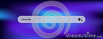 Search bar with generate button and sparkle icon for easy web browsing experience Vector Illustration