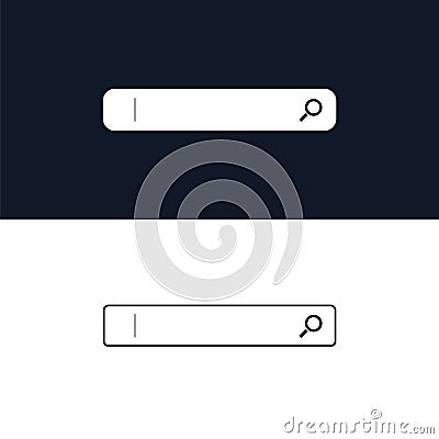 A search bar with an icon, with a blinking cursor. HTML template element. User interface for the website and application Vector Illustration