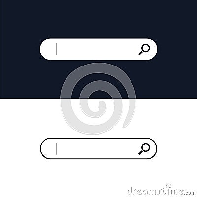 A search bar with an icon, with a blinking cursor. HTML template element. User interface for the website and application Vector Illustration