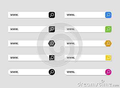 Search bar icon with engine field for website. Online box of search in flat style.Search bar of find for web, mobile app, computer Stock Photo