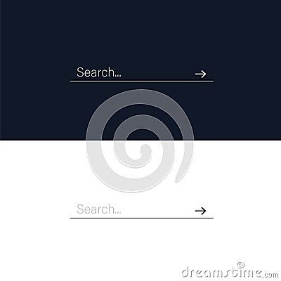 Search bar with an icon. Minimalist design. HTML template element. User interface for the website and application Vector Illustration