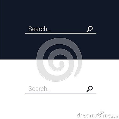 Search bar with an icon. Minimalist design. HTML template element. User interface for the website and application Vector Illustration