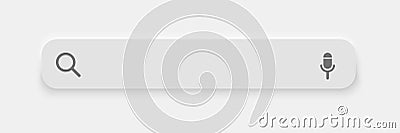 Search bar web page internet browser button, 3d render, search box template isolated â€“ vector Vector Illustration