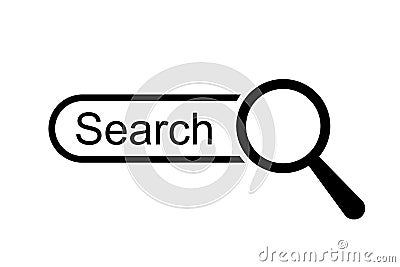 Search bar web page internet browser button, search box template isolated â€“ for stock vector Vector Illustration