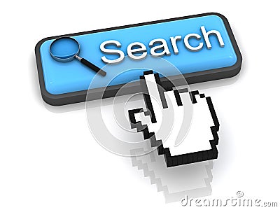 Search button with magnifying glass Stock Photo