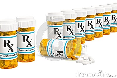 Search or choice of pills concept, 3D rendering Stock Photo
