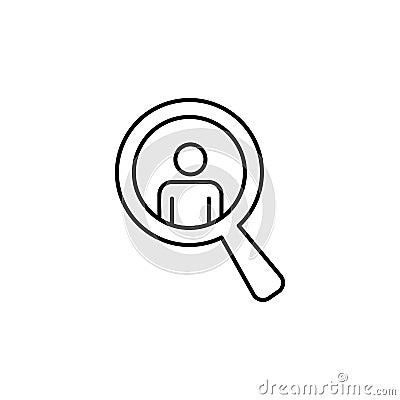 search for colleagues line icon. Element of business organisation icon for mobile concept and web apps. Thin line search for Stock Photo