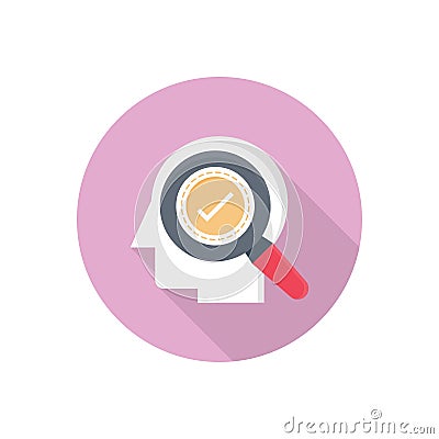 Search complete vector flat colour icon Vector Illustration