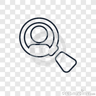 Search concept vector linear icon isolated on transparent background, Search concept transparency logo in outline style Vector Illustration