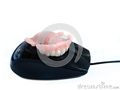 Search for Custom Dentures Prosthodontist on the Internet Stock Photo