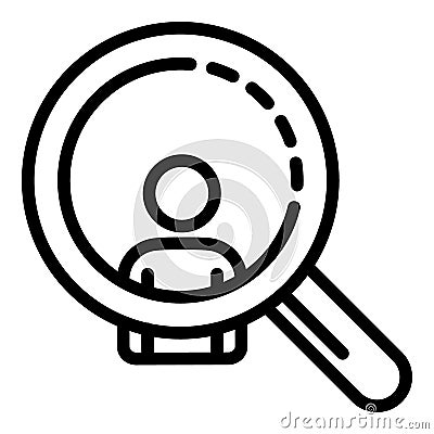 Search customers icon, outline style Vector Illustration