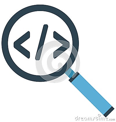 Search Div, Search Tag Isolated Vector Icon Vector Illustration