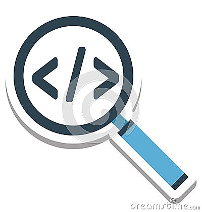 Search Div, Search Tag Isolated Vector Icon Vector Illustration