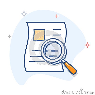 Search document outline vector icon. Vector Illustration