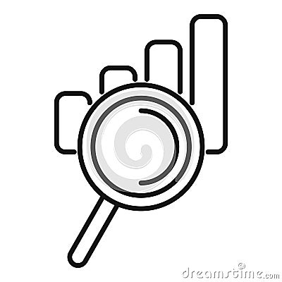 Search engine icon outline vector. Market boost Vector Illustration