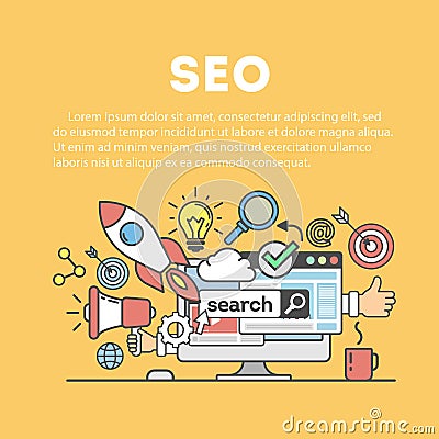 Search engine optimization. Vector Illustration