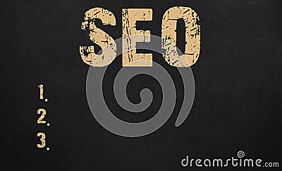 Search Engine Optimization concept written on blackboard Stock Photo