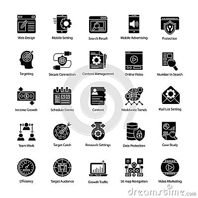 Search Engine and Optimization Creative Icons Stock Photo