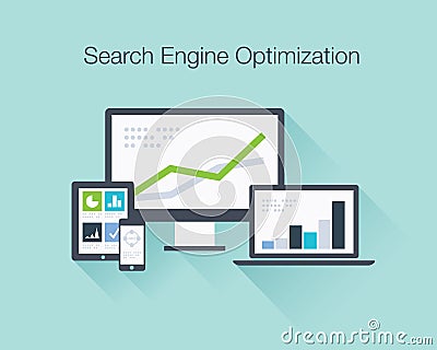 Search Engine Optimization flat icon illustration Vector Illustration