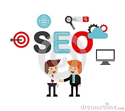 Search engine optimization flat icons Vector Illustration