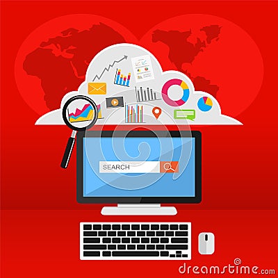 Search engine optimization vector illustration concepts for web banner, web element, or infographics Vector Illustration