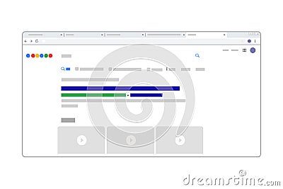 Search engine result page browser exploration user interface simplified user interface Vector Illustration
