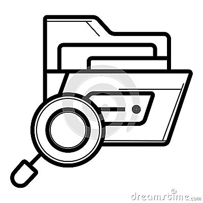 Search file folder lupe zoom icon Stock Photo