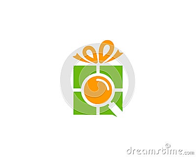 Search Find Gift Icon Logo Design Element Vector Illustration