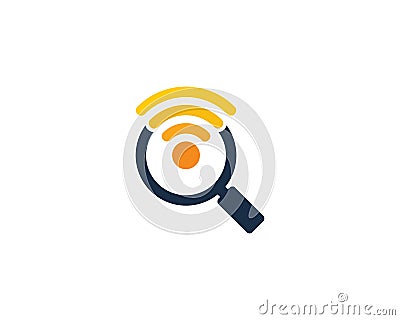 Search Find Wifi Icon Logo Design Element Vector Illustration