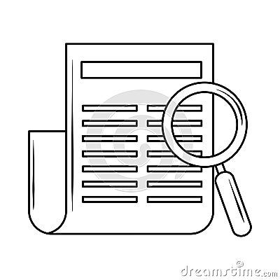 Search icon, paper information content line style Vector Illustration