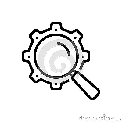 Black line icon for Search, setting and inquiry Vector Illustration