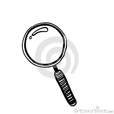 Search icon tools doodle in handdrawn style vector Vector Illustration