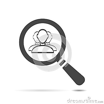 Search icon with user group people Vector Illustration