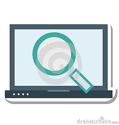 Search Laptop Isolated Vector Icon Editable Vector Illustration